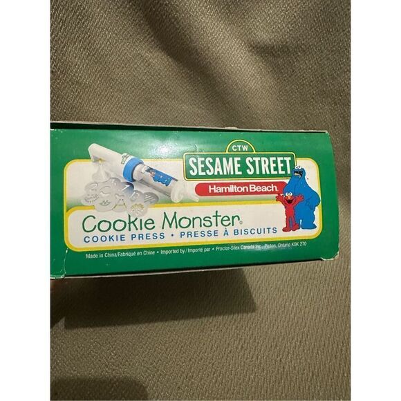 Sesame Street Cookie Monster Cookie Press Vintage 1998 Hamilton Beach New Open - Picture 6 of 8